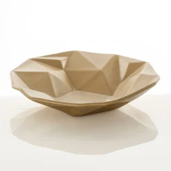 Ligio round gold centrotavola / svuotatasche in ceramica colore oro finitura opaca 40x40x8 cm