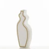 Linea-b gold vaso in ceramica colore bianco opaco 15x10x41 cm