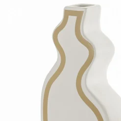 Linea-b gold vaso in ceramica colore bianco opaco 15x10x41 cm