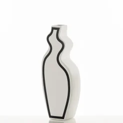 Linea-b vaso in ceramica colore bianco opaco 15x10x41 cm