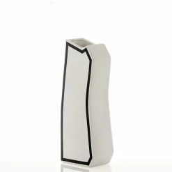 Linea-c vaso in ceramica colore bianco opaco 15x10x41 cm