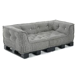 Lines base black divano 2 posti basamento legno nero rivestimento cotone dimensioni l160 p80 h35 cm