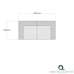 Lines base black divano 2 posti basamento legno nero rivestimento cotone dimensioni l160 p80 h35 cm