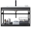 Loom-b grey/black 80 mobile bagno in acciaio nero opaco con lavello e cestone finitura larice grigio 80x46xh52 cm