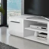 Luky-a mobile porta tv bianco opaco con 2 ante laccate bianco lucido 160x39.6xh40 cm