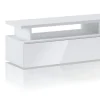 Luky-b mobile porta tv bianco opaco con anta a ribalta laccata bianco lucido 160x38xh41 cm