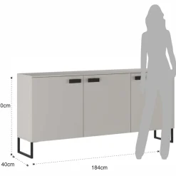 Madia 3 ante THESSA CASHMERE finitura Cashmere opaco H90 L184 P40