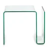 Magazine tavolino comodino in vetro curvato 48x40 h38 cm
