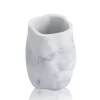 Marble bicchiere portaspazzolini in marmo 7.5x7.5 h10.5 cm