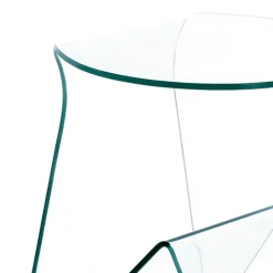 Mark tavolino comodino in vetro curvato 46x40 h55 cm