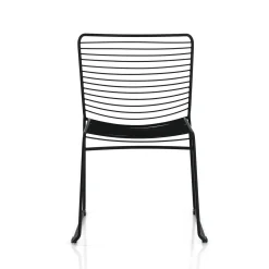 Martha black sedia interno esterno in acciaio colore nero opaco impilabile h.79 l.49 p.53 cm