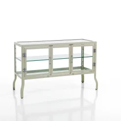 Mash white vetrina 3 ante produzione dulton in acciaio laccato di colore avorio lucido l125 p50 h76 cm