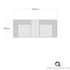 Maxi yara high divano 2 posti rivestimento cotone patchwork multicolore dimensioni l200 p80 h60 cm