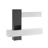 Melany White Marble parete soggiorno attrezzata colonna 3 ante basi sospese pensile melaminico grigio graphite marmo bianco opaco h196 l240 p50