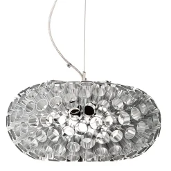 Meteora lampadario in metallo cromato filo regolabile d38 h20 cm