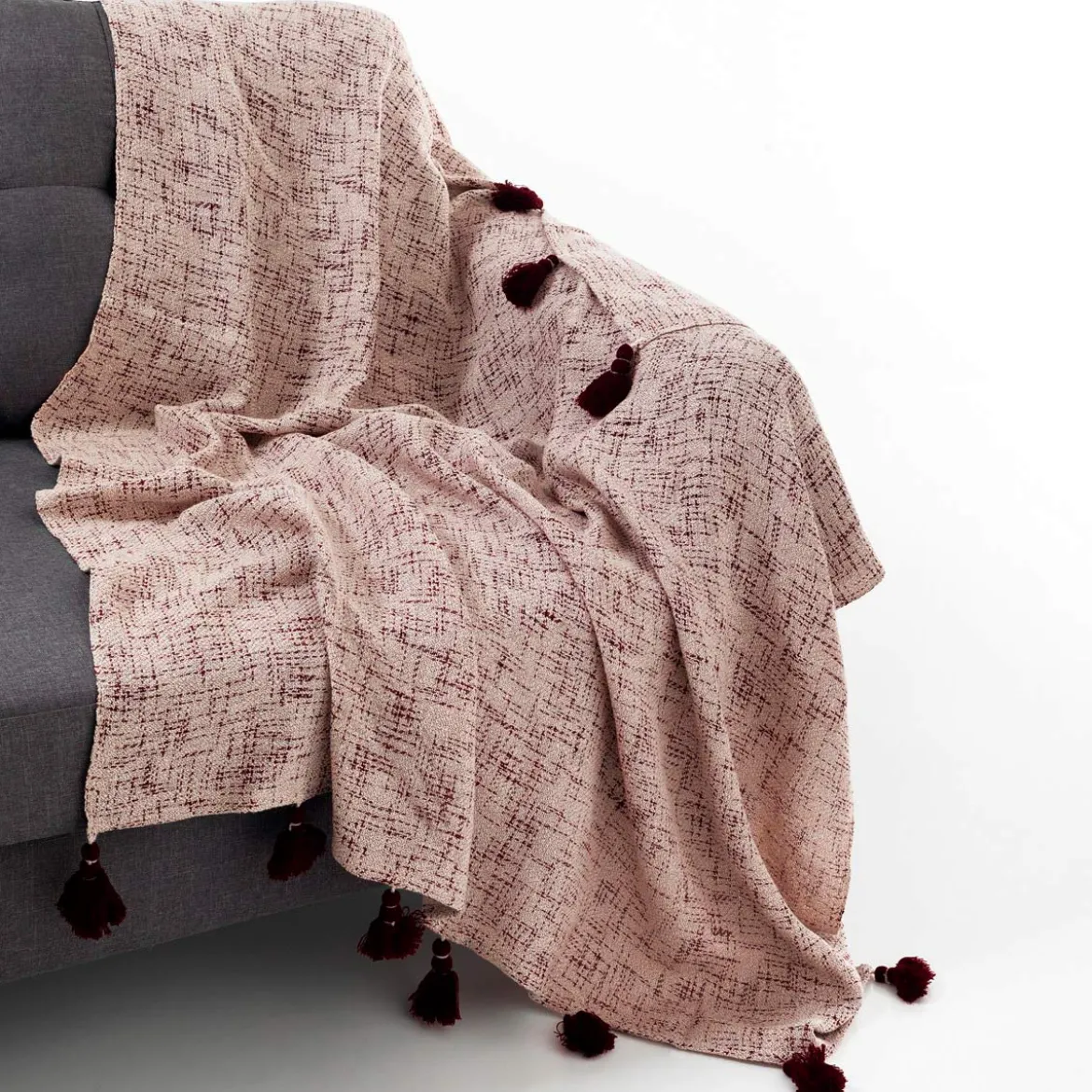 Miri plaid cotone 100% cotone rosso bianco 135x190 cm