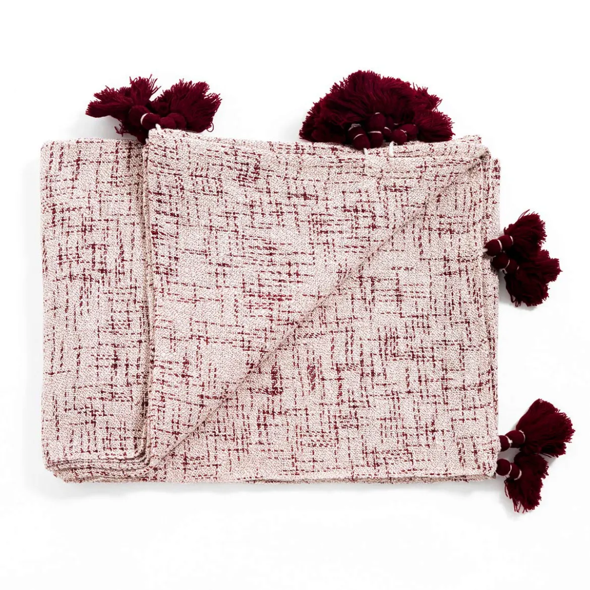 Miri plaid cotone 100% cotone rosso bianco 135x190 cm