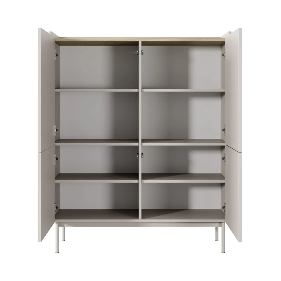 Mobile alto MALENA colore Beige opaco Rovere Scandi H1262 L100 P38