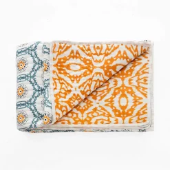 Moena plaid cotone colore giallo 100% cotone 135 x 190 cm
