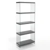 Nancy 75 cement libreria 5 in vetro trasparente e finitura cemento 70x29.5xh170 cm