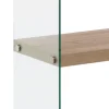 Nancy 75 libreria 5 ripiani in vetro trasparente e finitura rovere 75x29.5xh159 cm