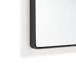 Neat big black slim specchio da parete in acciaio finitura nero opaco 36x3.5 h100 cm