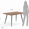Nell-b Tavolo Fisso in Legno finitura Quercia con gambe in Acciaio Nero Opaco, 120 x 80 x h 76 cm