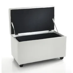 Nice white 80 cassapanca contenitore in pelle sintetica bianco 80x43.5xh46.5 cm