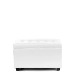 Nice white 80 cassapanca contenitore in pelle sintetica bianco 80x43.5xh46.5 cm