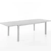 Nydri white-b tavolo int.est. in alluminio bianco opaco piano a doghe 177-266x100xh75 cm