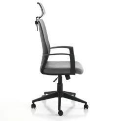 Ontario sedia da ufficio regolabile e girevole tao in pelle sintetica grigio effetto invecchiato con ruote 61x61 h121/131 cm