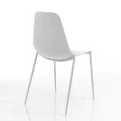 Oslo white sedia da interno esterno in polipropilene e acciaio bianca opaco 46x53xh88 cm