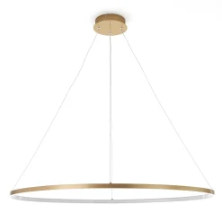 Oval ring gold lampadario in allumino oro opaco con filo regolabile d 60/100 h92 cm