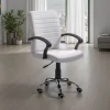 Pany high white sedia da ufficio regolabile e girevole in pelle sintetica bianca con ruote 57x62 h94/104 cm