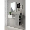 Play cement mobile ingresso bianco opaco e cemento con specchio 100x31.2xh75 cm