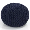 Posh navy pouf 100% cotone blu scuro d43xh34 cm