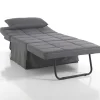 Quick longue kappa pouf trasformabile letto in tessuto grigio 95x70xh40 cm