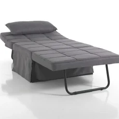 Quick longue kappa pouf trasformabile letto in tessuto grigio 95x70xh40 cm