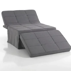 Quick longue kappa pouf trasformabile letto in tessuto grigio 95x70xh40 cm