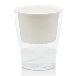 Raffy medium vaso autoinnaffiante per esterno e interno fiordaliso large bianco opaco e trasparente d17.3xh21.2 cm