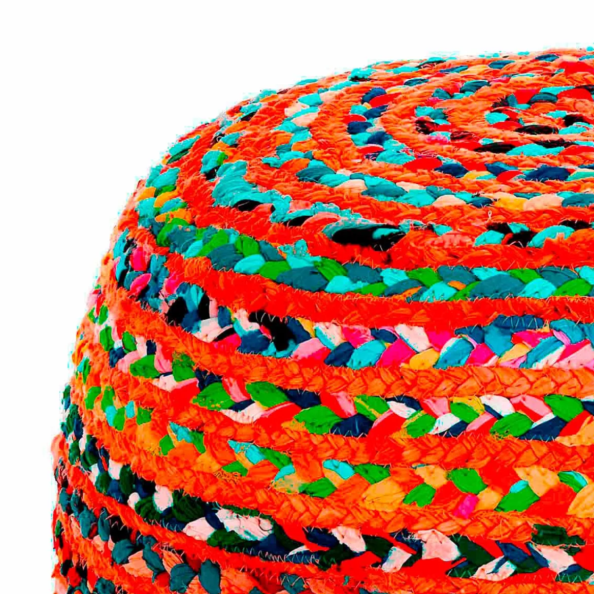 Rainbow - b pouf rotondo in juta multicolore d45xh45 cm