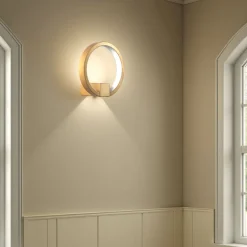 Ring gold applique led in alluminio colore oro satinato d15x7.5 cm