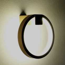 Ring gold applique led in alluminio colore oro satinato d15x7.5 cm