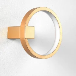 Ring gold applique led in alluminio colore oro satinato d15x7.5 cm