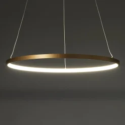 Ring gold lampadario oro in allumino oro satinato con filo regolabile d60 h92 cm