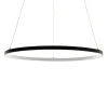 Ring lampadario led in allumino nero opaco con filo regolabile d60 h92 cm