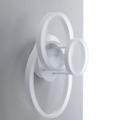 Rings white plafoniera / applique led in metallo bianco opaco 55x40 h19 cm