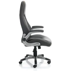 Riverside sedia da ufficio regolabile e girevole in pelle sintetica grigio scuro effetto invecchiato 72x65 h119/125 cm