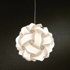 Rullo lampadario in polipropilene bianco con filo regolabile d44 h44 cm
