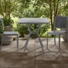 Sabine grey tavolo leggero da esterno in polip. colore grigio opaco resistente agenti e raggi uv h.76 l.70 p.70 cm